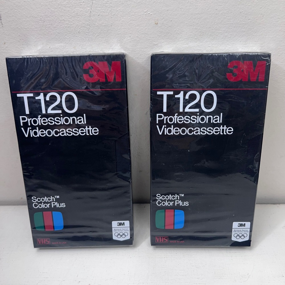 2 Pack 3M‎ Scotch T120 Professional VHS Blank Videocassette Tape Color Plus New